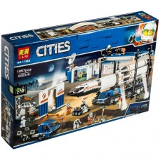 Конструктор Cities "Площадка для сборки и транспорт для перевозки ракеты" 1097 деталей №11388